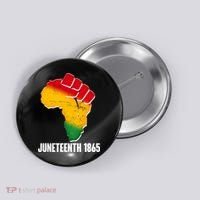 Juneteenth 1865 Africa Map Fist Button thumb 0