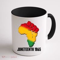 Juneteenth 1865 Africa Map Fist Coffee Mug thumb 1
