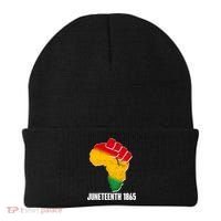 Juneteenth 1865 Africa Map Fist Beanie thumb 0