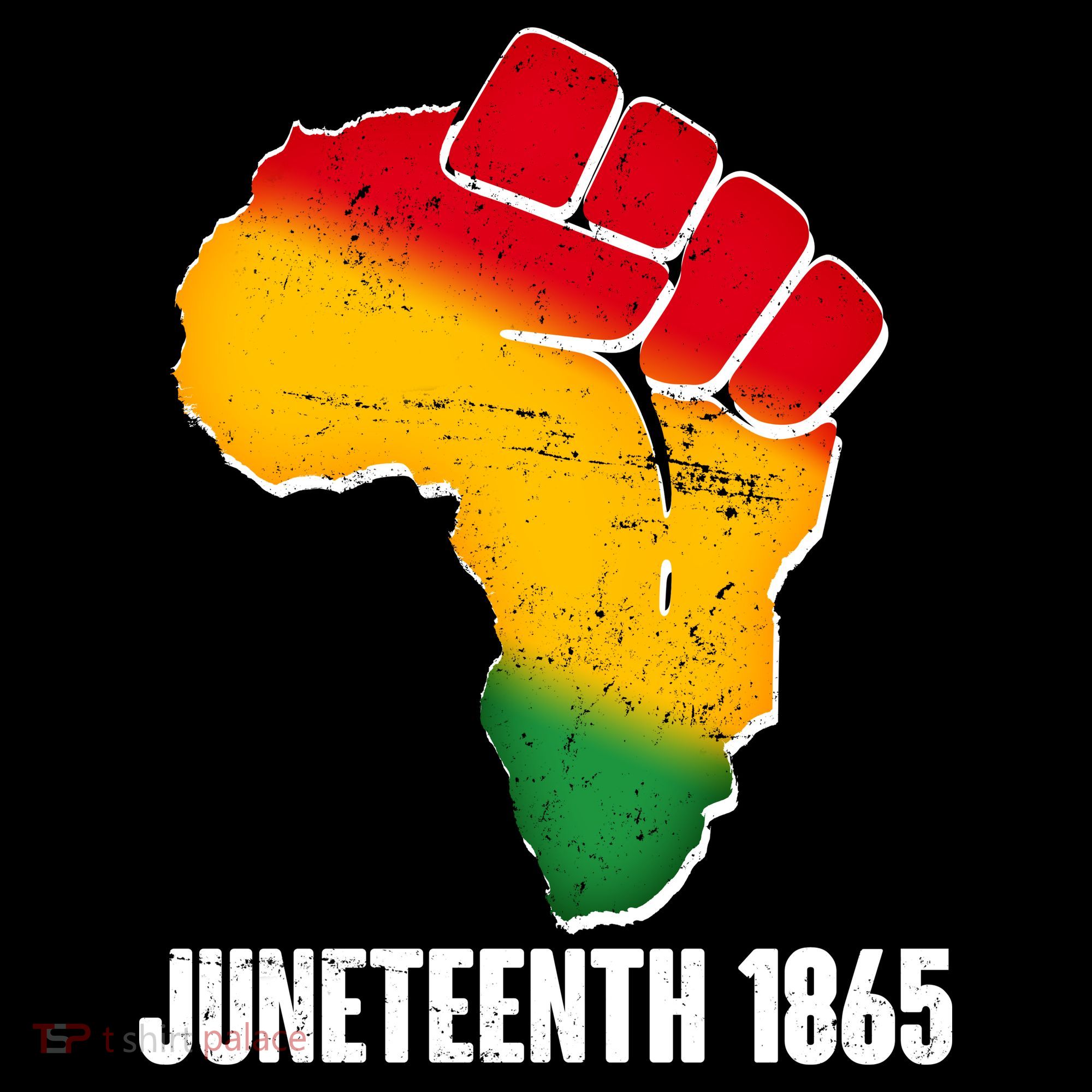 Juneteenth 1865 Africa Map Fist Coaster