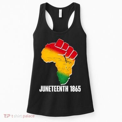 Juneteenth 1865 Africa Map Fist Women's Tank Top