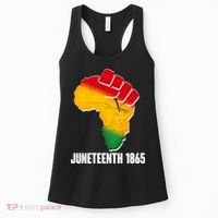 Juneteenth 1865 Africa Map Fist Women's Tank Top thumb 0
