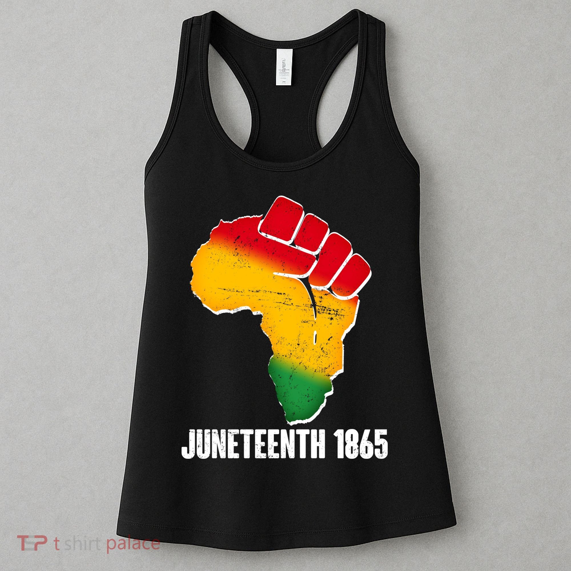Juneteenth 1865 Africa Map Fist Women's Tank Top