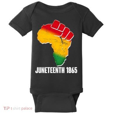Juneteenth 1865 Africa Map Fist Baby Bodysuit