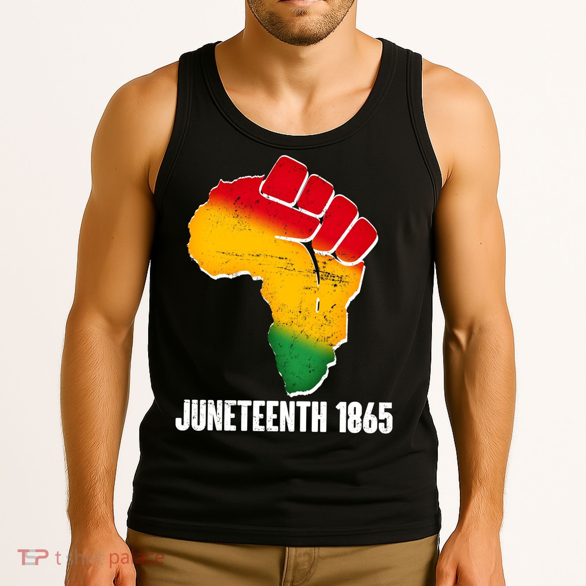 Juneteenth 1865 Africa Map Fist Tank Top