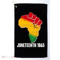 Juneteenth 1865 Africa Map Fist Golf Towel thumb 0