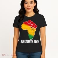 Juneteenth 1865 Africa Map Fist Women's T-Shirt thumb 4