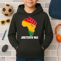 Juneteenth 1865 Africa Map Fist Kids Hoodie thumb 2