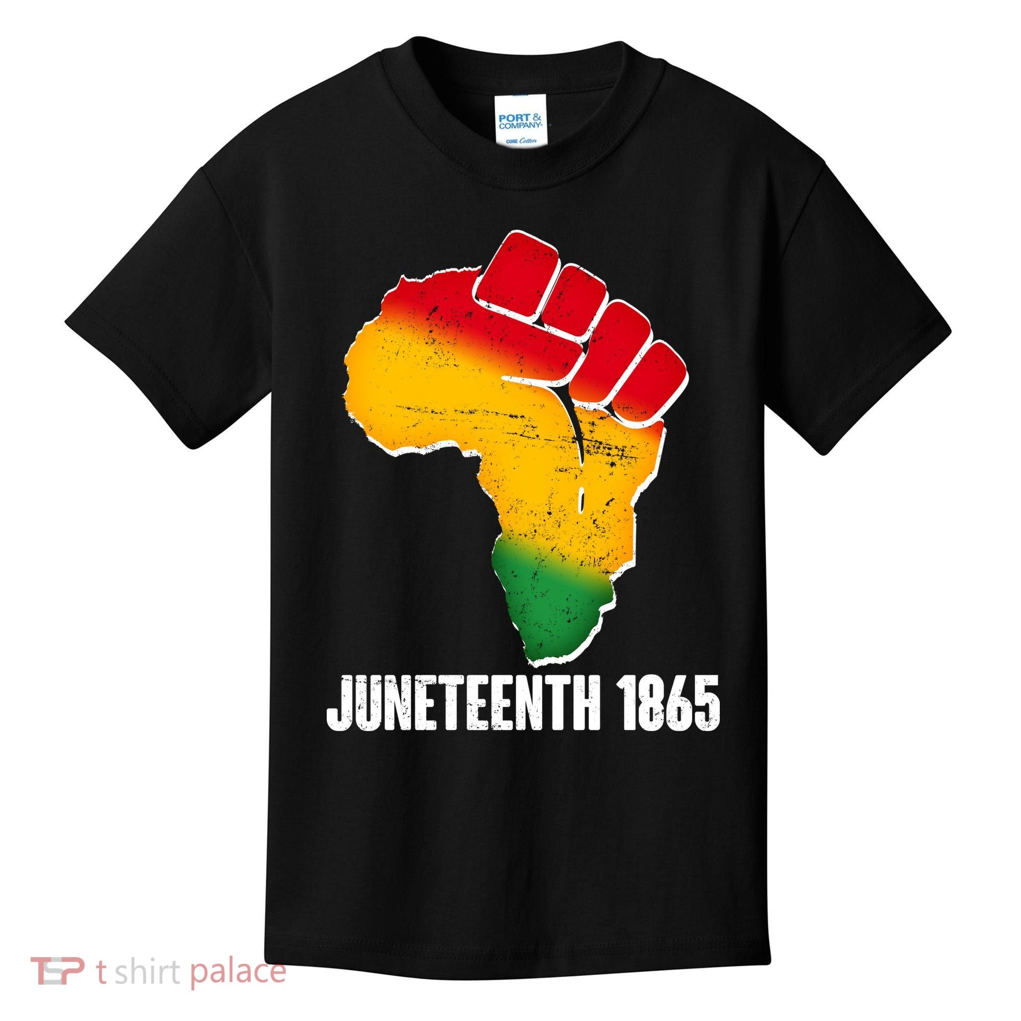 Juneteenth 1865 Africa Map Fist Kids T-Shirt