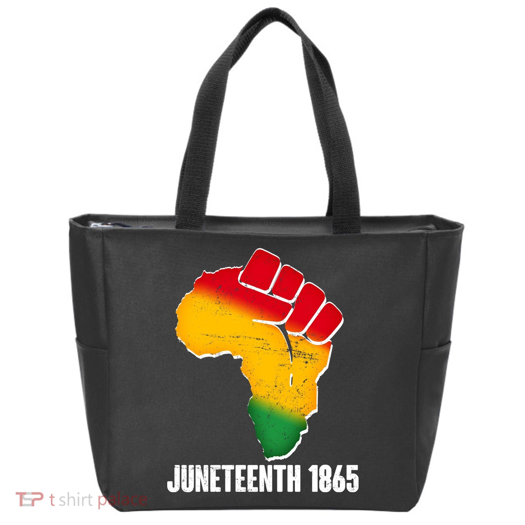 Juneteenth 1865 Africa Map Fist Tote Bag