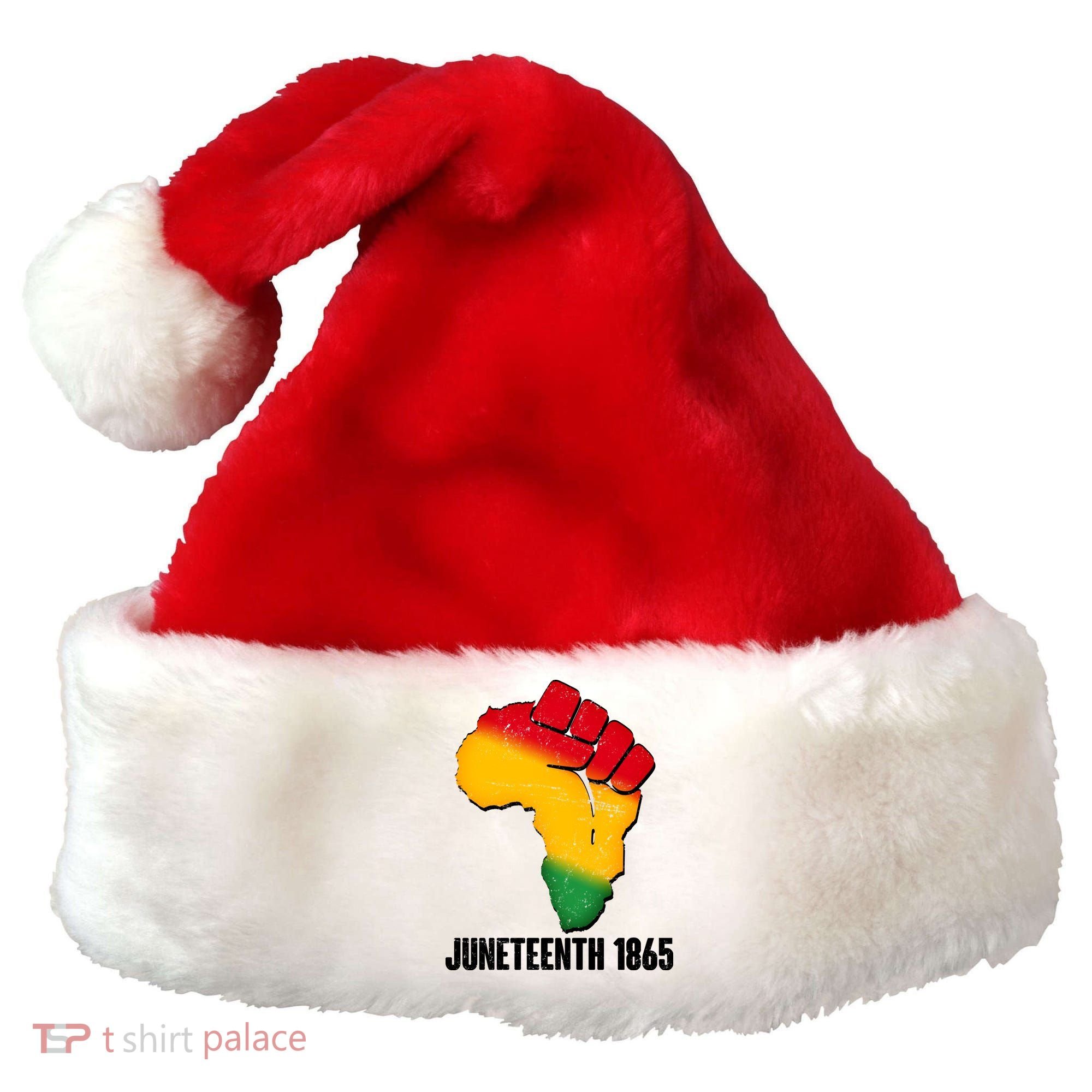 Juneteenth 1865 Africa Map Fist Santa Hat
