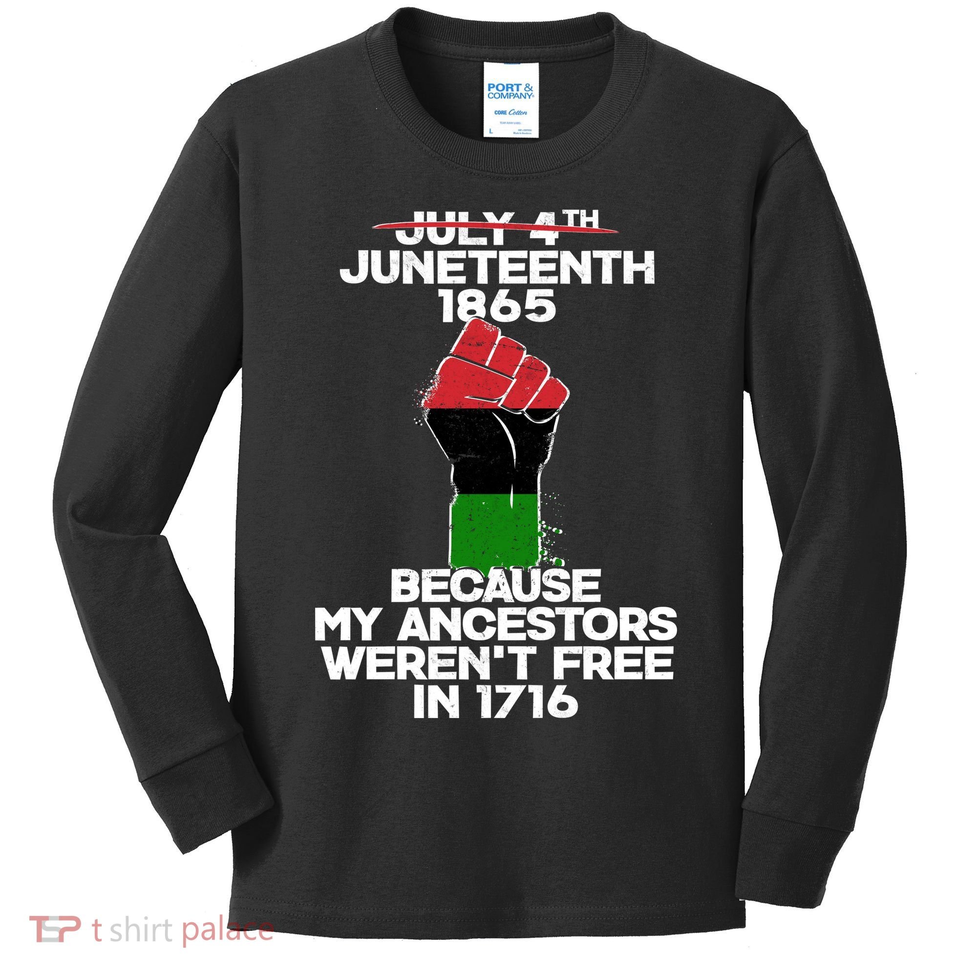 Juneteenth 1865 American African Freedom Day Kids Long Sleeve Shirt