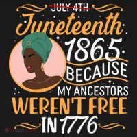 Juneteenth 1865 Because My Ancestors Weren't Free In 1776 Women's Hoodie thumb 2
