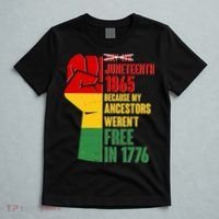 Juneteenth 1865 My Ancestors Weren't Free in 1776 Protest Fist T-Shirt thumb 5