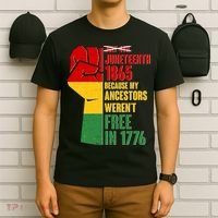Juneteenth 1865 My Ancestors Weren't Free in 1776 Protest Fist T-Shirt thumb 6