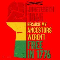 Juneteenth 1865 My Ancestors Weren't Free in 1776 Protest Fist Santa Hat thumb 1