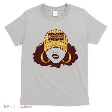 Juneteenth 1865 Stylish Black Woman Afro Baseball Cap T-Shirt