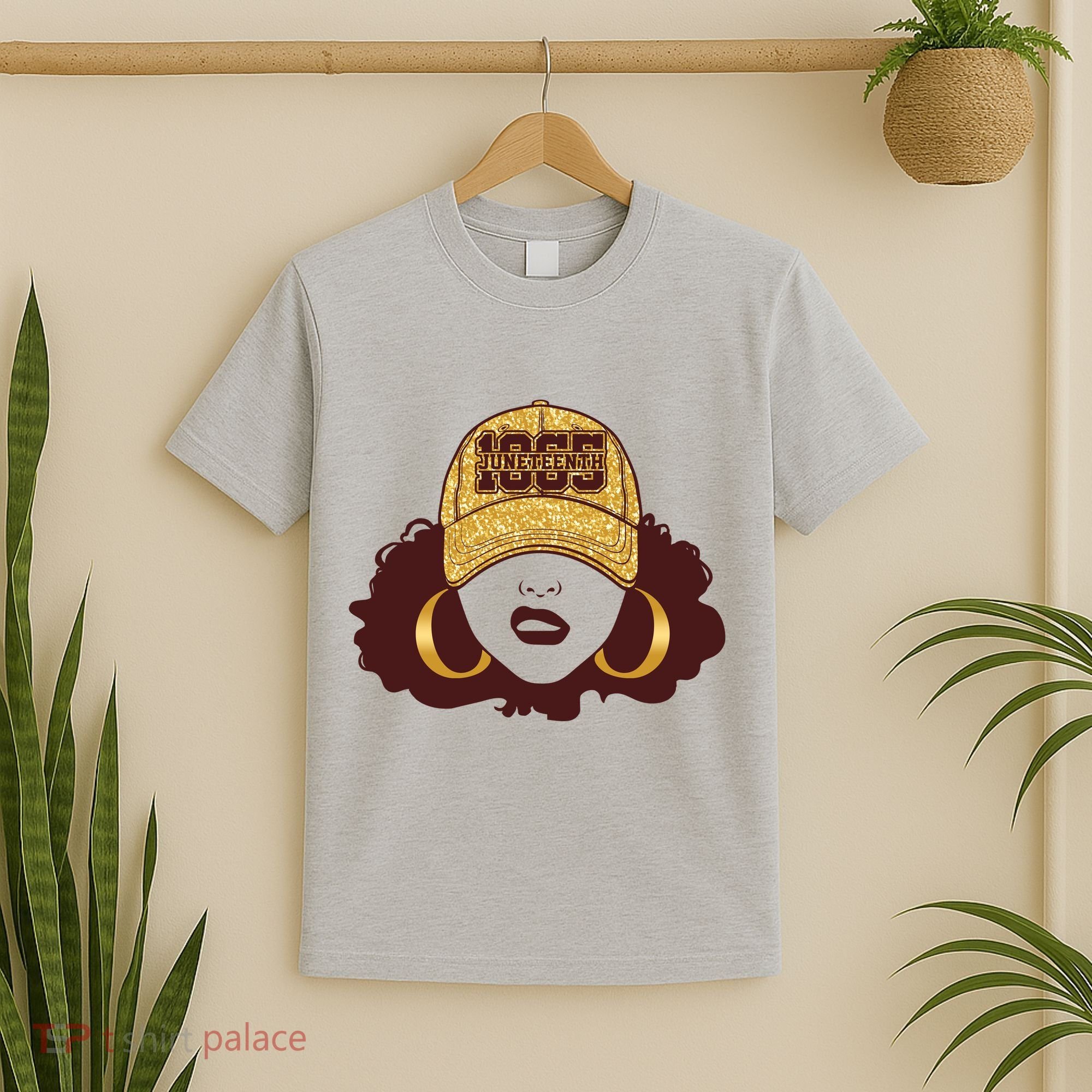 Juneteenth 1865 Stylish Black Woman Afro Baseball Cap T-Shirt