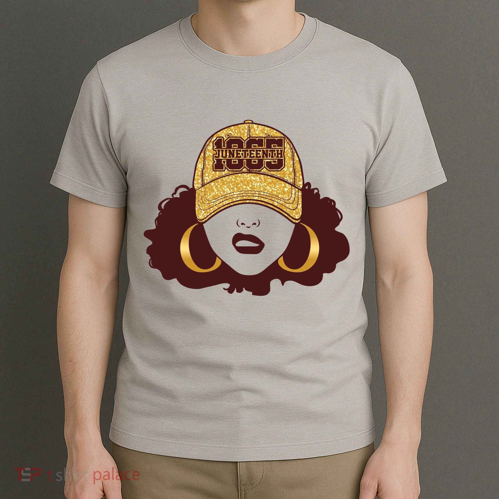 Juneteenth 1865 Stylish Black Woman Afro Baseball Cap T-Shirt
