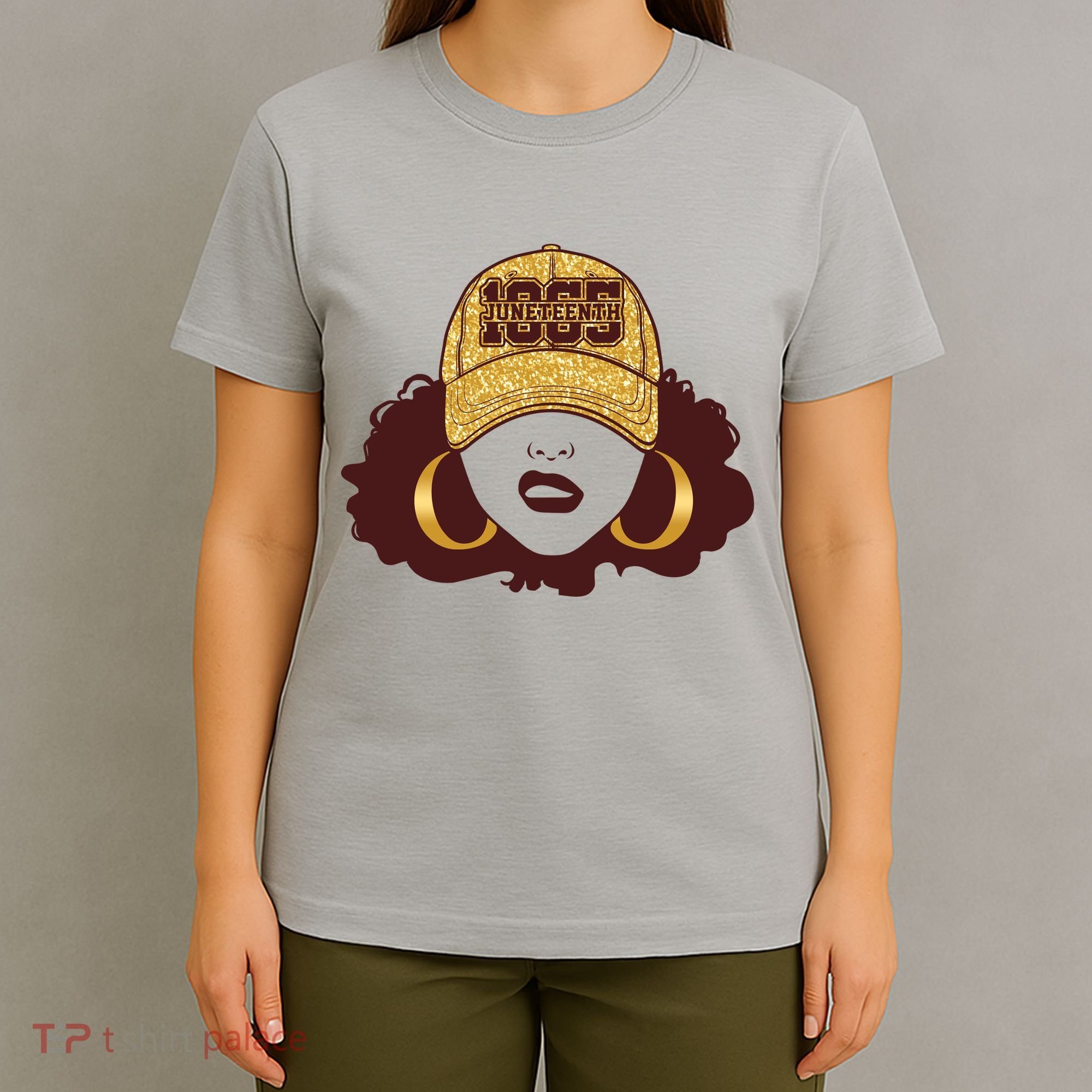 Juneteenth 1865 Stylish Black Woman Afro Baseball Cap T-Shirt