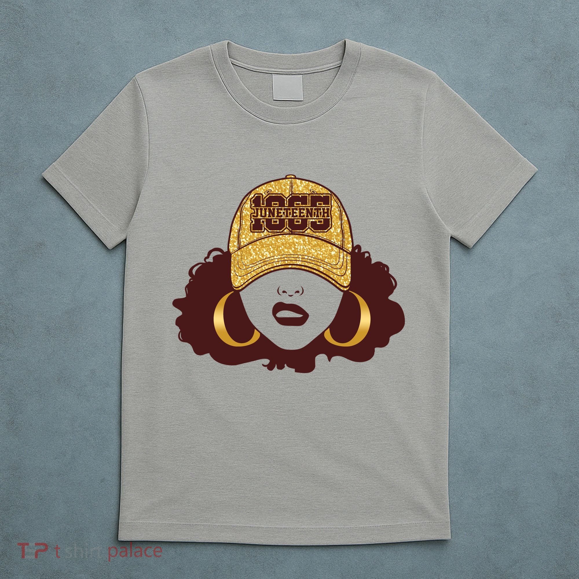 Juneteenth 1865 Stylish Black Woman Afro Baseball Cap T-Shirt