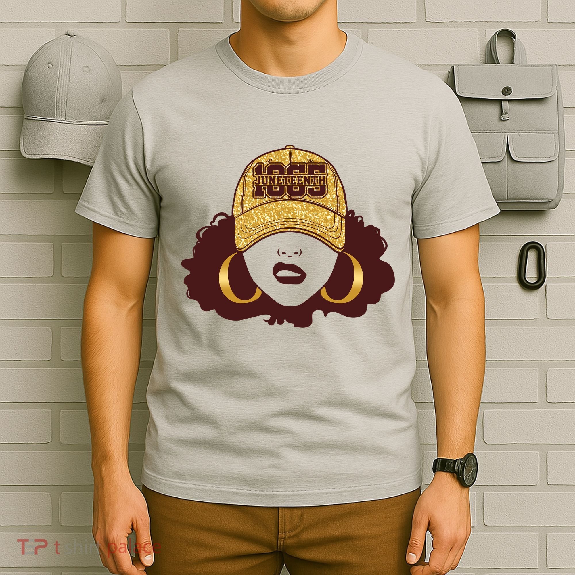 Juneteenth 1865 Stylish Black Woman Afro Baseball Cap T-Shirt