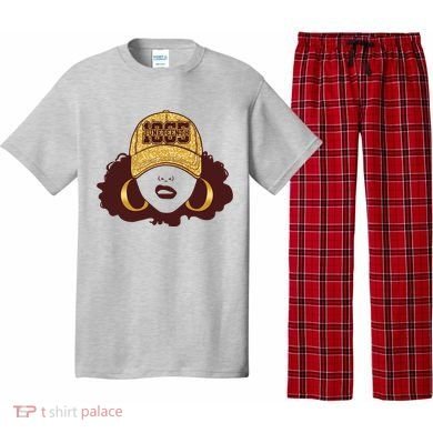 Juneteenth 1865 Stylish Black Woman Afro Baseball Cap Pajama Set