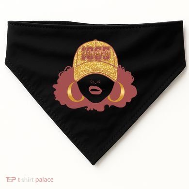 Juneteenth 1865 Stylish Black Woman Afro Baseball Cap USA-Made Doggie Bandana