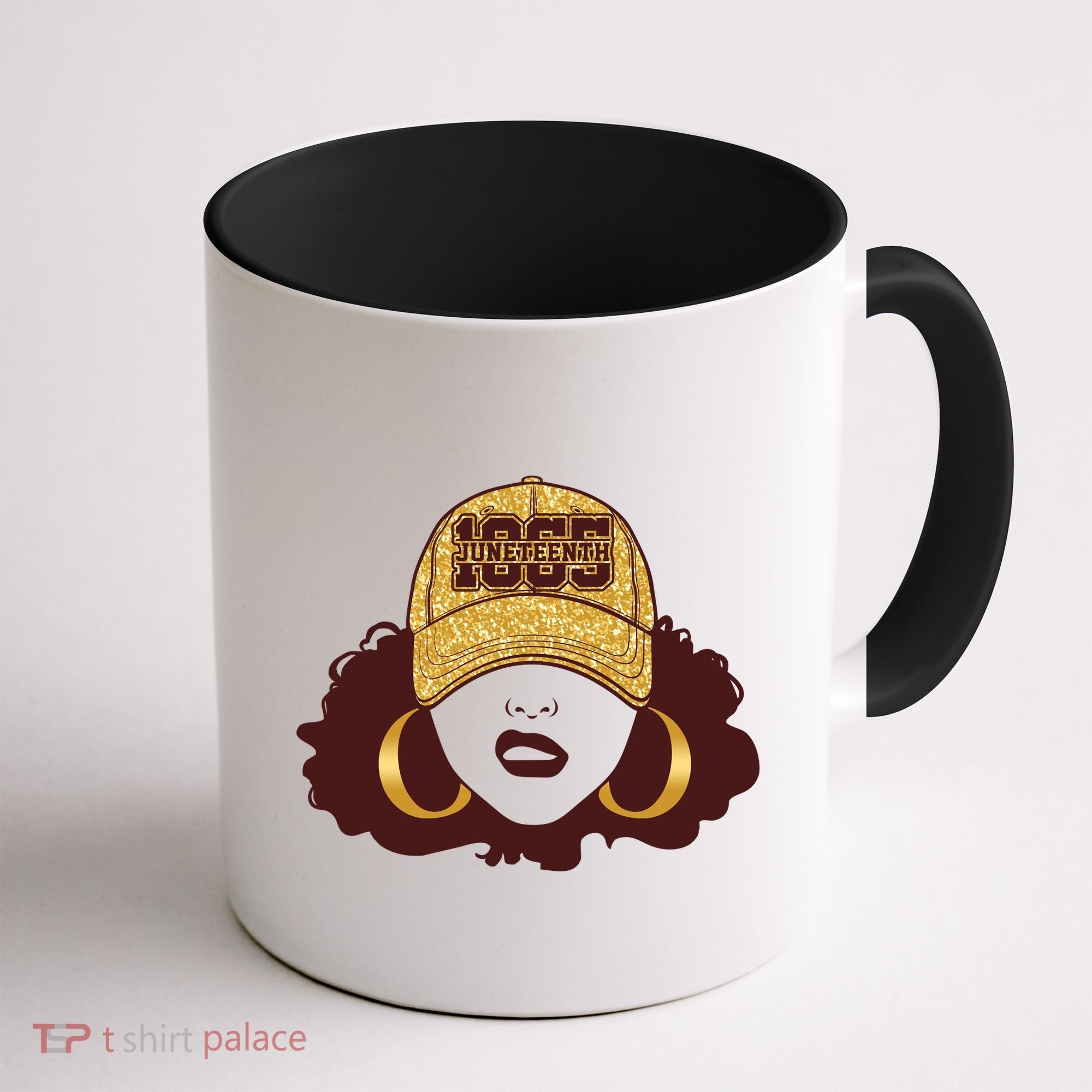 Juneteenth 1865 Stylish Black Woman Afro Baseball Cap Coffee Mug