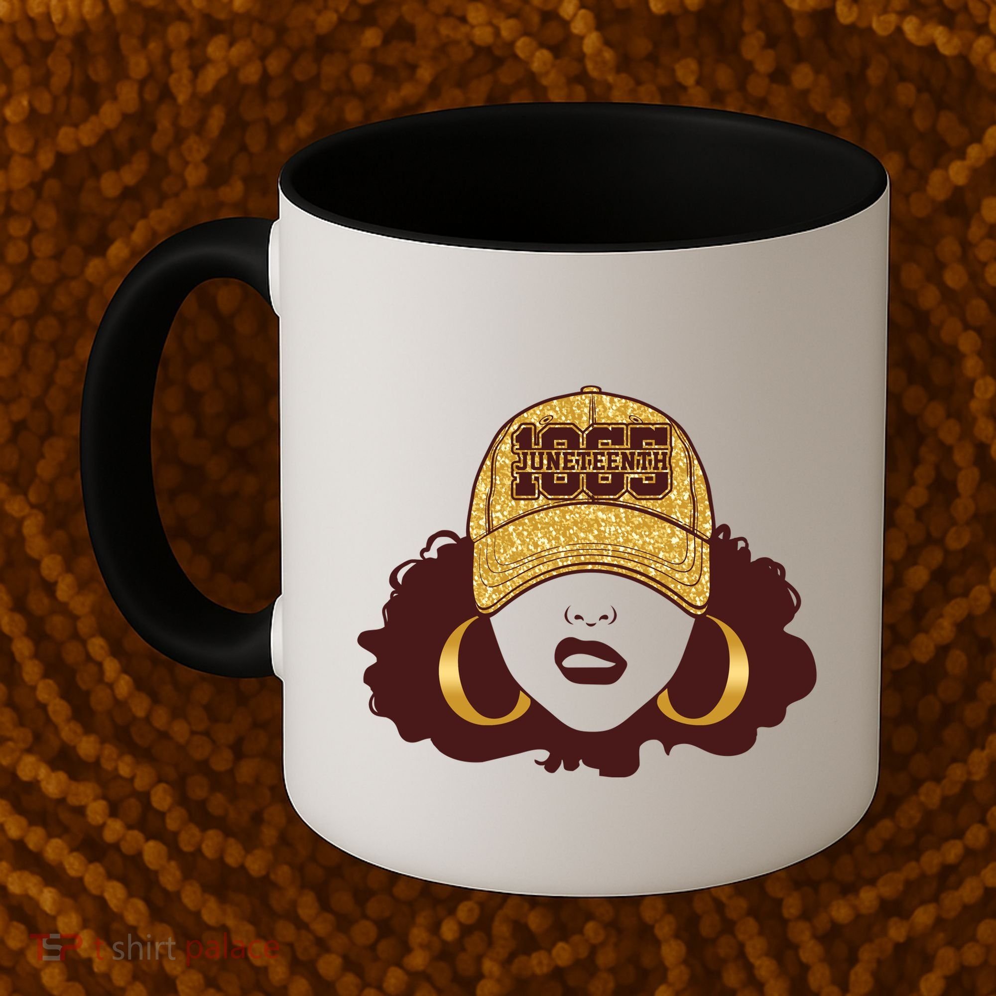 Juneteenth 1865 Stylish Black Woman Afro Baseball Cap Coffee Mug