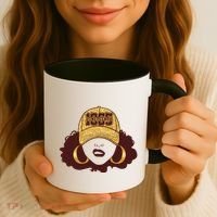 Juneteenth 1865 Stylish Black Woman Afro Baseball Cap Coffee Mug thumb 3