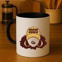 Juneteenth 1865 Stylish Black Woman Afro Baseball Cap Coffee Mug thumb 4