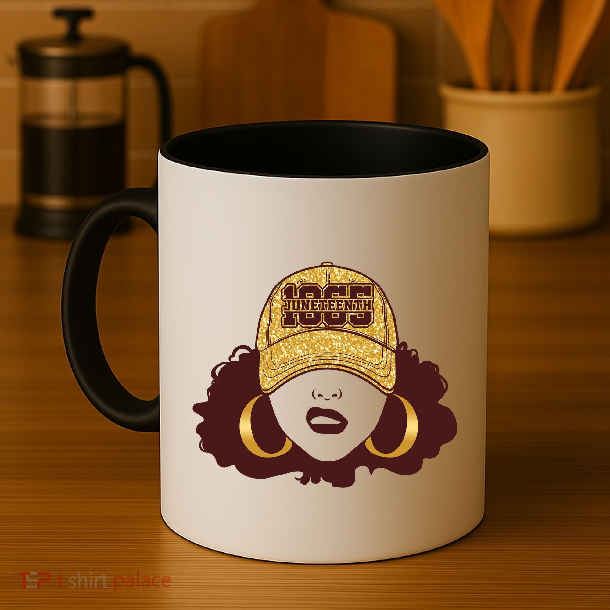 Juneteenth 1865 Stylish Black Woman Afro Baseball Cap Coffee Mug