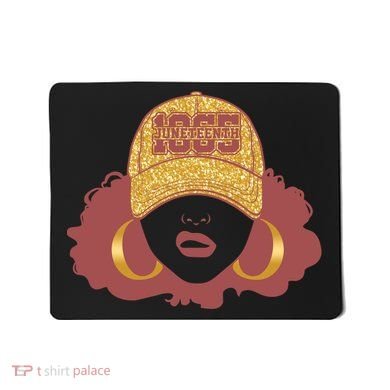 Juneteenth 1865 Stylish Black Woman Afro Baseball Cap Mousepad