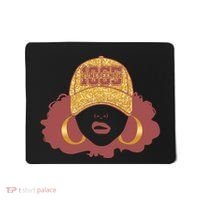 Juneteenth 1865 Stylish Black Woman Afro Baseball Cap Mousepad thumb 0