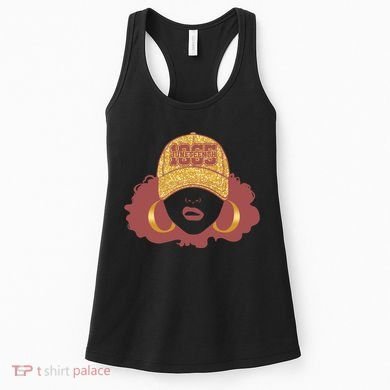Juneteenth 1865 Stylish Black Woman Afro Baseball Cap Women's Tank Top
