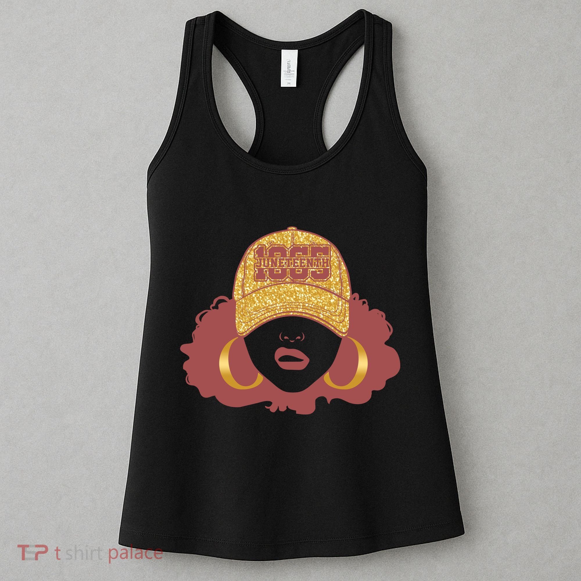 Juneteenth 1865 Stylish Black Woman Afro Baseball Cap Women's Tank Top