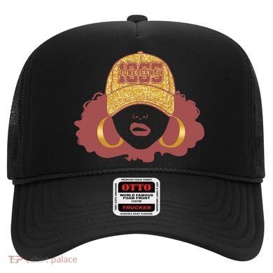 Juneteenth 1865 Stylish Black Woman Afro Baseball Cap Hat