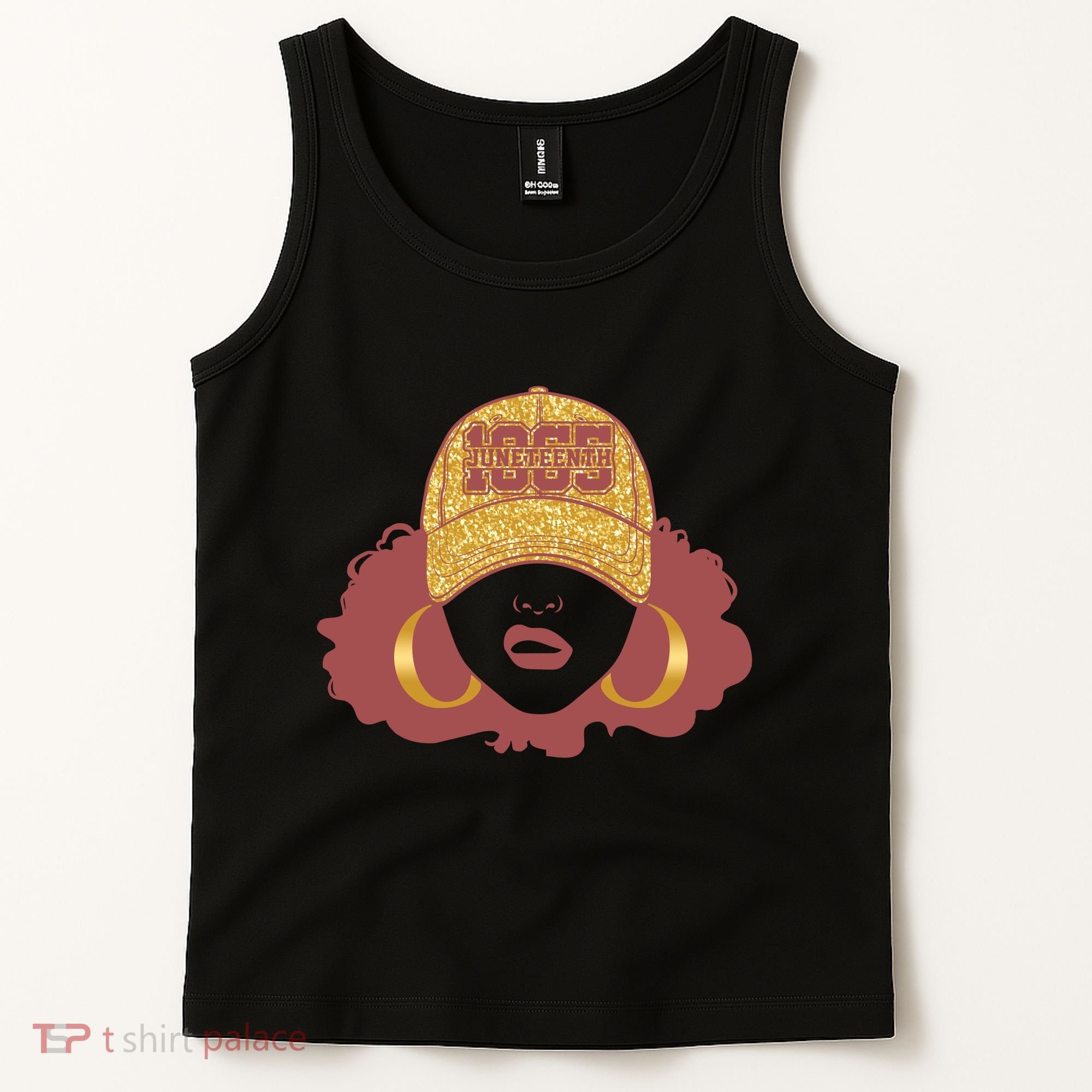 Juneteenth 1865 Stylish Black Woman Afro Baseball Cap Tank Top