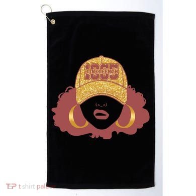 Juneteenth 1865 Stylish Black Woman Afro Baseball Cap Golf Towel