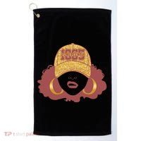 Juneteenth 1865 Stylish Black Woman Afro Baseball Cap Golf Towel thumb 0