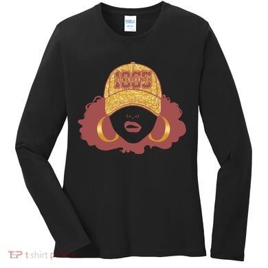 Juneteenth 1865 Stylish Black Woman Afro Baseball Cap Women's Long Sleeve Shirt