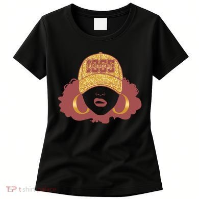 Juneteenth 1865 Stylish Black Woman Afro Baseball Cap Women's T-Shirt
