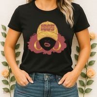 Juneteenth 1865 Stylish Black Woman Afro Baseball Cap Women's T-Shirt thumb 2