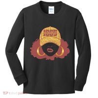 Juneteenth 1865 Stylish Black Woman Afro Baseball Cap Kids Long Sleeve Shirt thumb 0