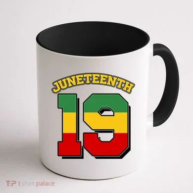 Juneteenth 19 Nineteen Jersey Coffee Mug back