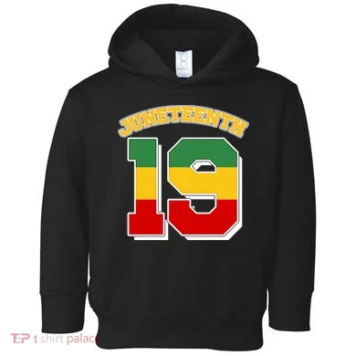 Juneteenth 19 Nineteen Jersey Toddler Hoodie