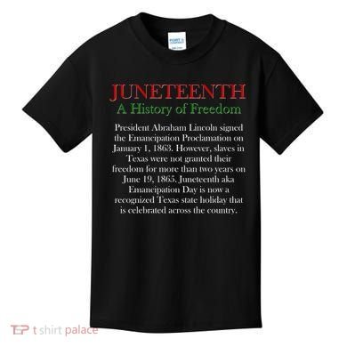 Juneteenth A History of Freedom Kids T-Shirt