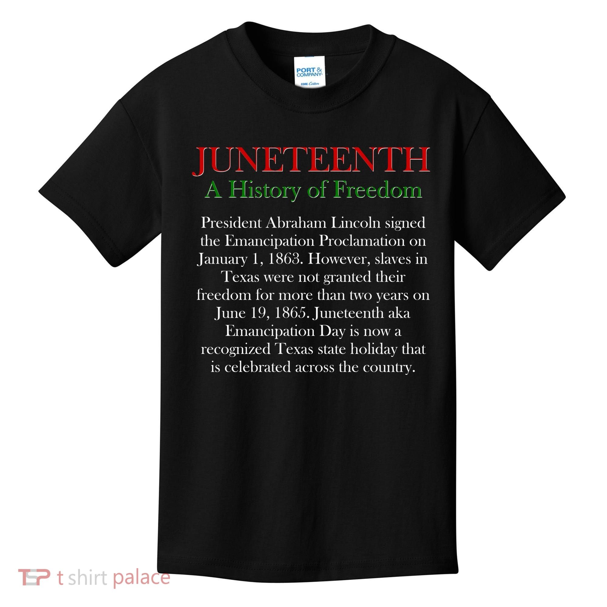 Juneteenth A History of Freedom Kids T-Shirt