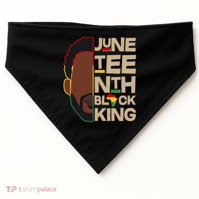 Juneteenth Black King June 19 1865 USA-Made Doggie Bandana